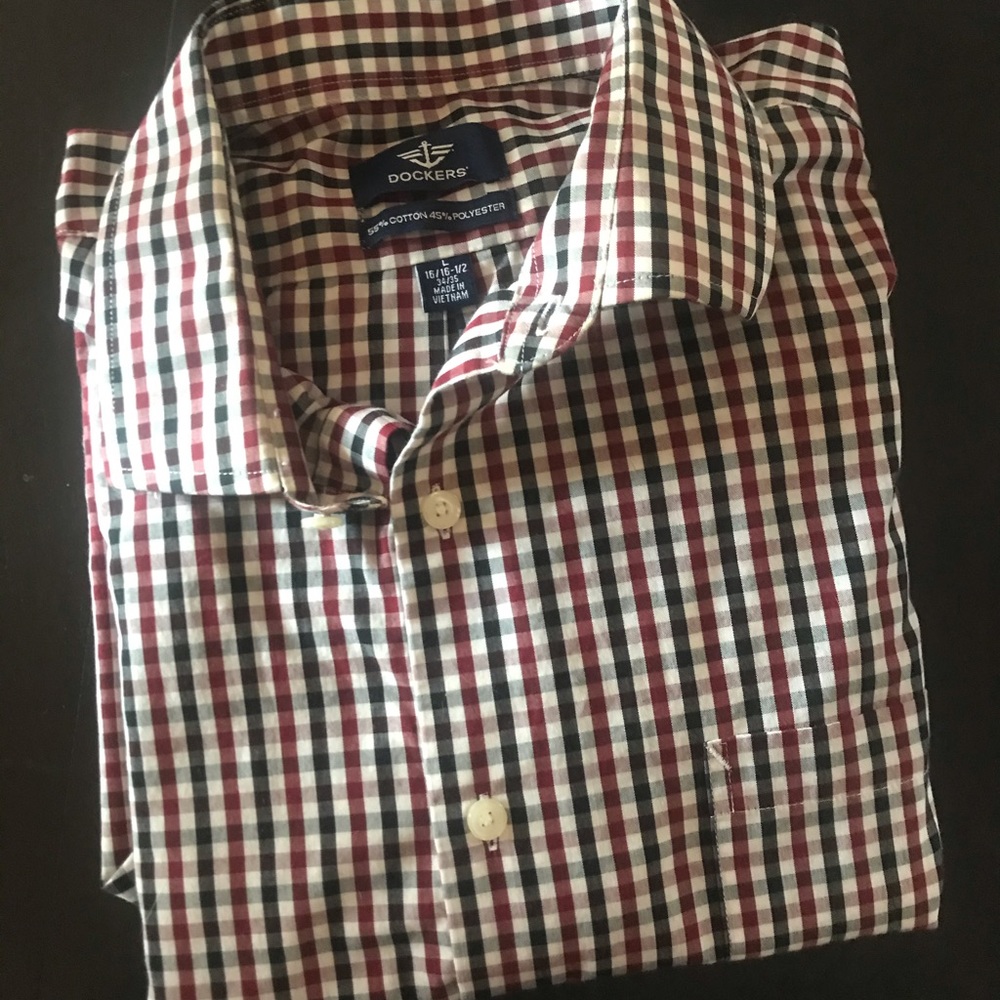 Dockers Men’s Dress Shirt Plaid Button Down